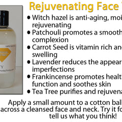 Face toner bottle with black cap, clear glass, and Everyday Trinity label