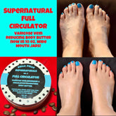 Luxury white jar of rich body butter for varicose vein relief with gold accents and smooth texture