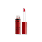Lip gloss red tube and wand, NYX Professional Makeup butter gloss visible