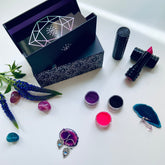 Open palette of Sorceress Eye Shadow Set showcasing six matte and shimmer shades in rich jewel tones