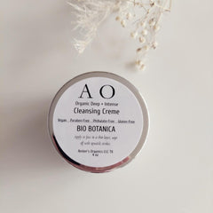 Cleansing Creme jar, silver rimmed container with white label, BIO BOTANICA text visible