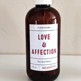 Aphrodisiac spray bottle, brown glass, white label with red text, Florfauna brand