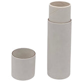 Cosmetic tube, white cardboard cylinder, open lid, two pieces, packaging for product