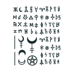 Alternative angle of Witchcraft Temporary Face Tattoos Set Wiccan Halloween Skin-Friendly Designs