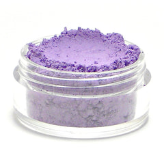 Powder eyeshadow in purple color with clear plastic container