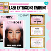 Beginner-friendly eyelash extensions manual with modern pink cover and gold lettering
