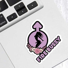 Close-up of five pastel skincare stickers with floral designs, arranged on clean pink background