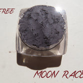 Eyeshadow dark gray matte mineral pigment in clear jar, MOON RACER brand