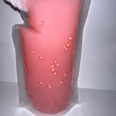 Wholesale versagel pouch pink lipgloss with strawberry slices in clear plastic pouch