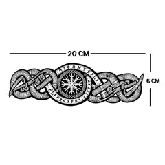 Close-up of waterproof Vegvisir compass tattoo on arm with crisp black lines and smooth application