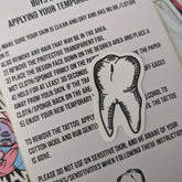 Main product view of 5cm Human Tooth Temporary Tattoo for Skin