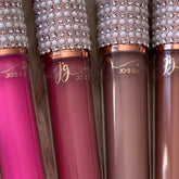 Lip gloss tubes with pearl and rhinestone embellished caps, Jo's Glo Cosmetics brand