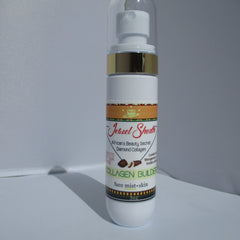 Toner bottle with white, gold, and patterned label, Jewel Sheath brand visible