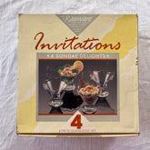 Sundae dishes clear glass with Rayware logo on boxed set