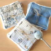 Luxurious stack of ultra-soft bamboo and cotton gauze wipes in neutral tones for gentle skincare routines