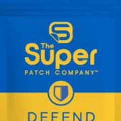 The Super Patch Company logo with blue and yellow colors and text DEFEND