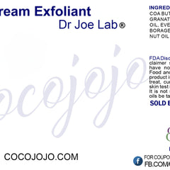 Eye cream product label with white background, blue text, and Cocojojo logo