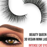 False eyelashes, black faux mink, cat eye style, EDA LUXURY BEAUTY