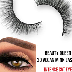 False eyelashes, black faux mink, cat eye style, EDA LUXURY BEAUTY