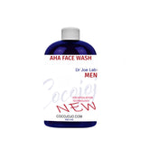 AHA Face Wash bottle, dark blue liquid, white cap, Cocojojo brand text