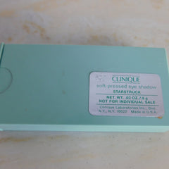 Soft-pressed eye shadow in mint green case with Clinique label, for individual sale