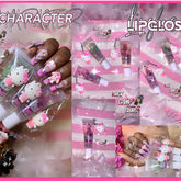 Lip gloss with Hello Kitty keychain, clear tube, pink accents, Character brand