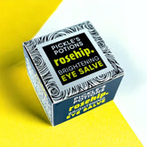 Eye Makeup product box, black and white swirl pattern, Pickle's Potions Rosehip Brightening Eye Salve