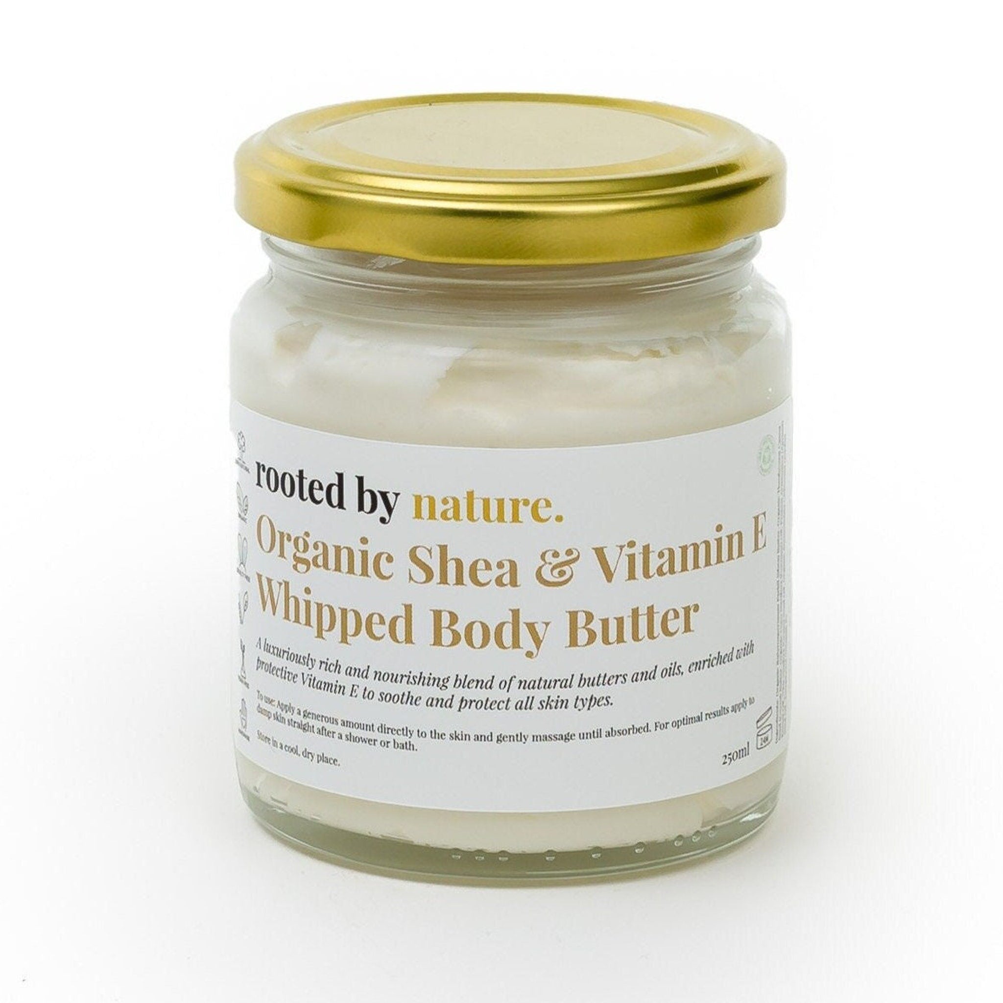 Main product view of Luxury Whipped Shea Vitamin E Body Butter with Organic Cocoa Jojoba 100 Natura