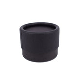 Cosmetic pot, black cardboard, cylindrical shape, for makeup storage