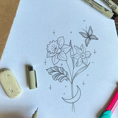 Usage example of 12 Birth Flower Tattoo Designs with Commercial License