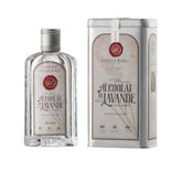 Toner bottle and tin set, clear glass, silver cap, Atelier Rebul text visible