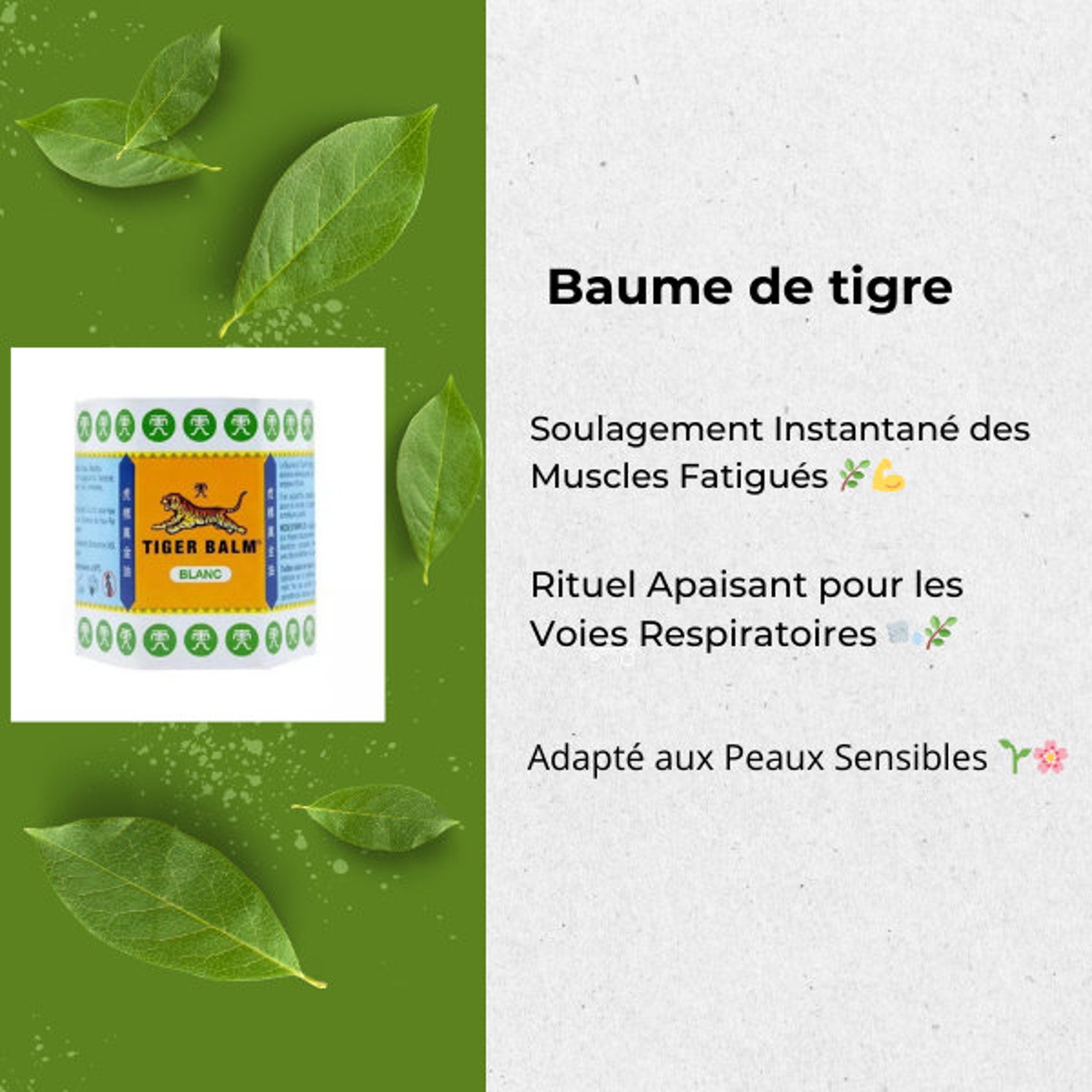 White Tiger Balm Skin Relief in a sleek 30g jar with gold accents and matte finish, showcasing its rich texture