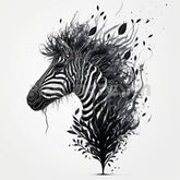 Main product view of High-Resolution Zebra Tattoo Design PNGSVG Transparent Printable Stencil