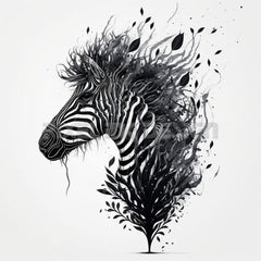 Main product view of High-Resolution Zebra Tattoo Design PNGSVG Transparent Printable Stencil