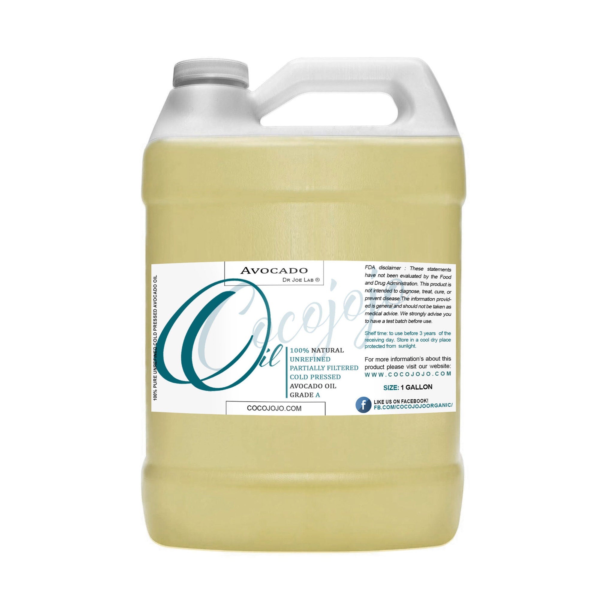 Main product view of 100 Pure Cold-Pressed Avocado Oil for Skin Hair Body Non-GMO Deodorized