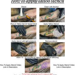 Detailed close-up of 90s Cartoon Flash Tattoo Stencils - Set of 4 Skin-Safe Designs