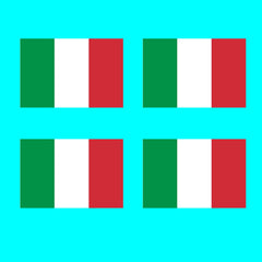 Main product view of 4 Italian Flag Temporary Tattoos 1 Week Skin-Friendly Wear