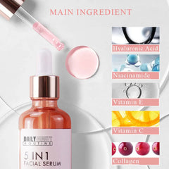 Hand applying DBR Vitamin C Serum with dropper onto glowing skin, showcasing lightweight texture