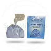 Blue clay powder in a clear plastic bag and blue PLANTIL box, for skin care