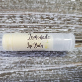 Lemonade Lip Balm in clear tube with yellow balm and Griffin Lily Designs label