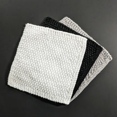 Set of two soft black and white cotton face cloths for gentle skincare routines