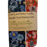 Reusable face wipes with floral patterns, Liberty fabric, and white trim, set of 2