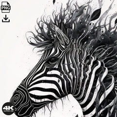 Side view of transparent zebra tattoo stencil with bold black stripes for skin application