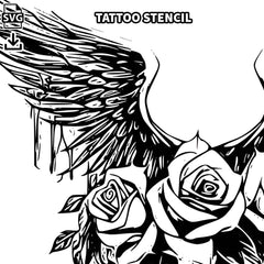 Usage example of Roses Wings Tattoo Art - High-Res PNGSVG for Skin-Safe Stencils