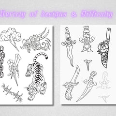 Alternative angle of 10 Printable Tattoo Stencil Pages for Skin Art Transformation