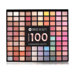 Eyeshadow palette with multiple colors, Swiss Beauty brand, black case