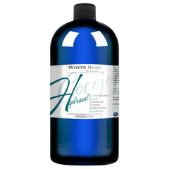 Hydrosol bottle blue glass with black cap and white label, CocoJojo brand