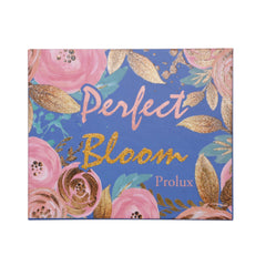 Floral patterned box with pink and gold accents on blue background, Prolux brand name visible