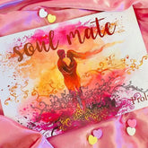 Eyeshadow palette with watercolor art, Prolux brand, and pink background