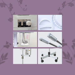 Side angle view of a white 3-in-1 facial steamer with digital display and adjustable nozzle for skincare treatments